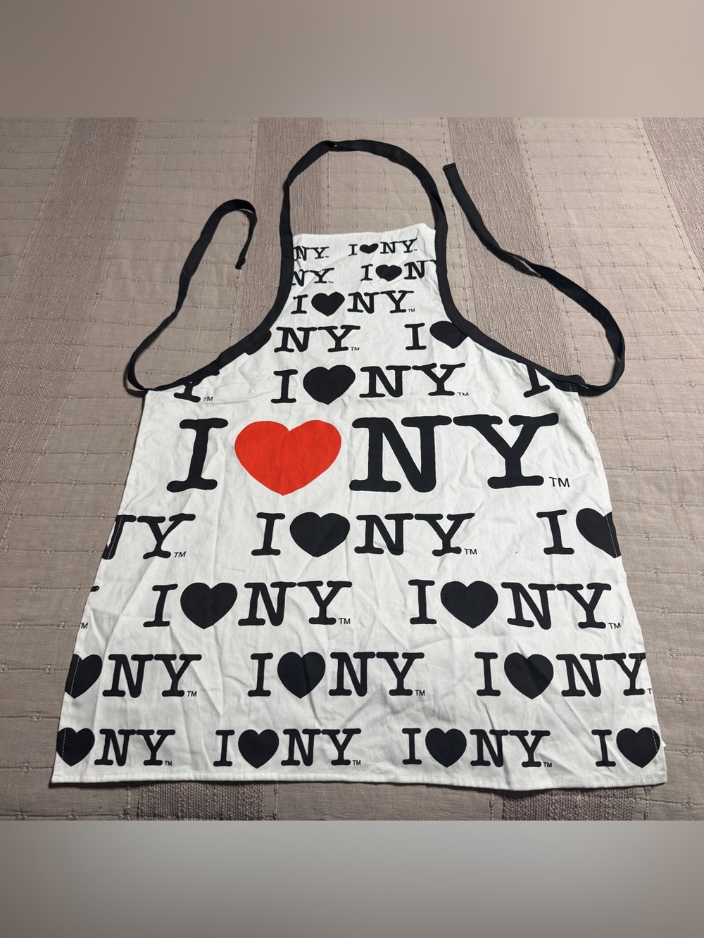 I Love NY 100% Cotton Bib Apron M White/Black/Red New York City
